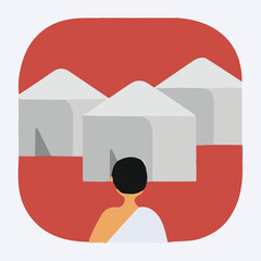 Man in Ahram vector art for Hajj poster design