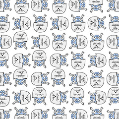 Female monster sketchy drawing motif pattern - 779108347