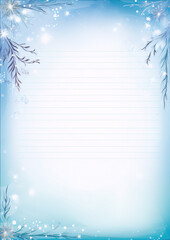 Winter wonderland stationery with frosted branches.
