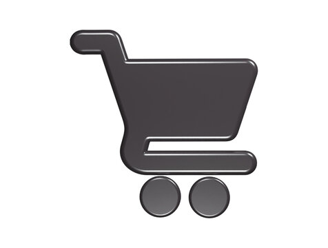 Shoping cart icon 3d render illustration