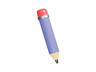 Pencil icon 3d render illustration