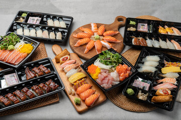 Japanese, sushi, sashimi, fish, eel, shrimp, flatfish, rockfish, salmon, sashimi rice, raw salmon,...