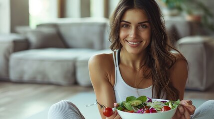 A Woman Enjoying a Fresh Salad