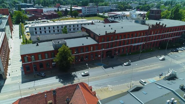 Castle Street Pabianice Fabryka Zamkowa Welny Aerial View Poland
