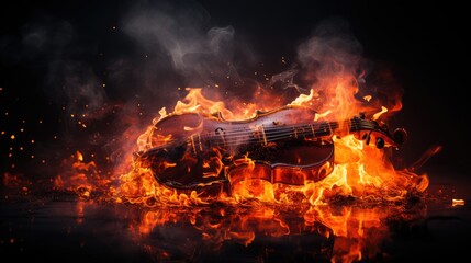 Fototapeta na wymiar burning fire in the fireplace