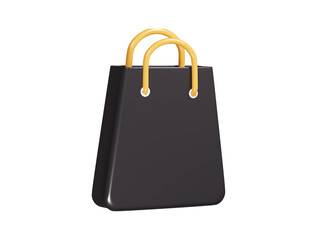 Shoping bag icon 3d render illustration