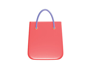 Shoping bag icon 3d render illustration