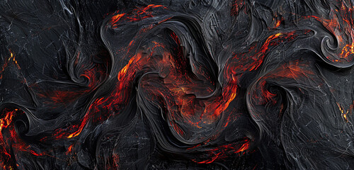 An artistic rendering of black marble with swirls of deep red. 32k, full ultra HD, high resolution - obrazy, fototapety, plakaty