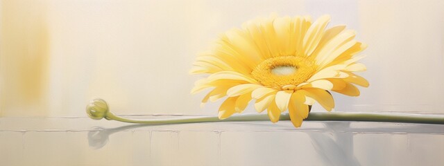 Yellow flower on a light background.
