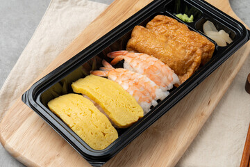 Japanese, sushi, sashimi, fish, eel, shrimp, flatfish, rockfish, salmon, sashimi rice, raw salmon, fried tofu rice, soy sauce, wasabi, egg roll, onion, flying fish egg