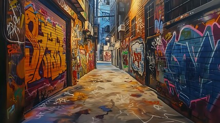 Obraz na płótnie Canvas Vibrant Urban Expression: Street Art Discovery./n