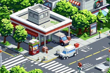 Detailed Precision and Authenticity in Realistic Isometric Pixel Art Object Design AI Image