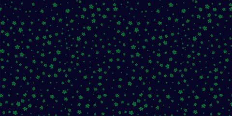Subtle ditsy pattern. Simple vector black and green seamless ornament with small flowers. Elegant abstract floral background. Minimal texture. Repeated geo design for decor, fabric, wallpaper, print - 779116334