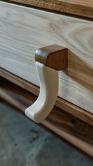 wooden bedside table.