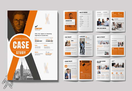Case Study Booklet Template Design Layout