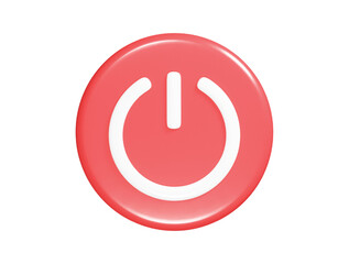 Button icon 3d render illustration 