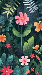 jungle thicket illustration.