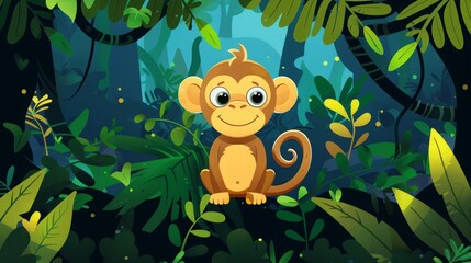 Fototapeta premium monkey in the jungle.