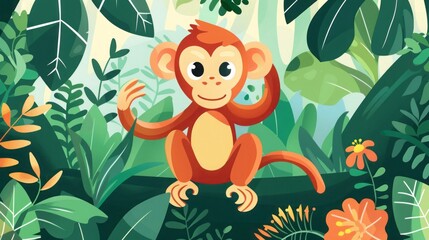 Obraz na płótnie Canvas monkey in the jungle.