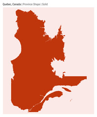 Quebec, Canada. Simple vector map. Province shape. Solid style. Border of Quebec. Vector illustration.