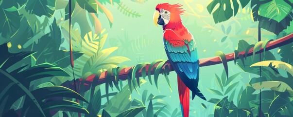 tropical parrot. - obrazy, fototapety, plakaty