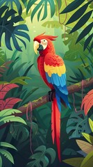 tropical parrot.