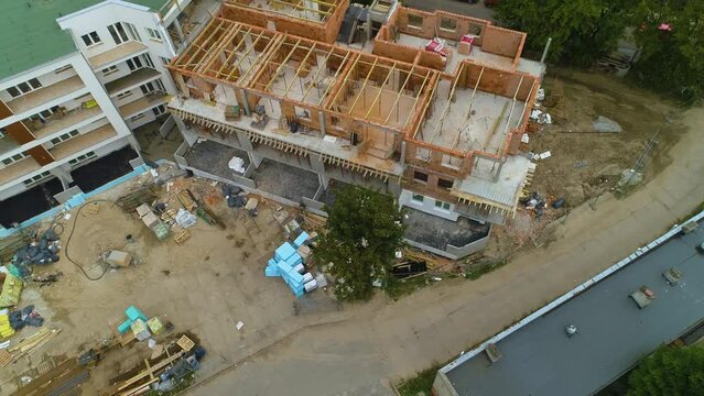 Building Under Construction Slupsk Budynek Budowa Aerial View Poland