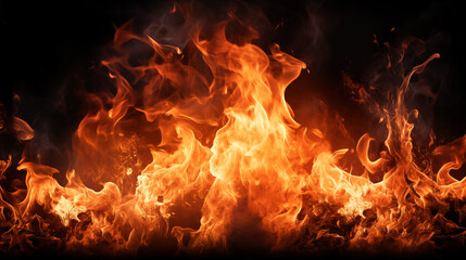 Fire. Intensity and various forms of flames. The mesmerizing and captivating aspects of fire. Ranging from roaring bonfires to elegant candle flames	 - obrazy, fototapety, plakaty