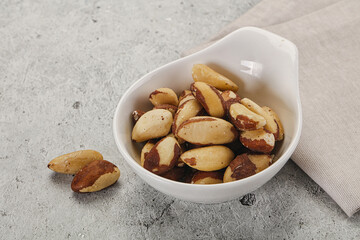 Brazil nut kernel in the bowl