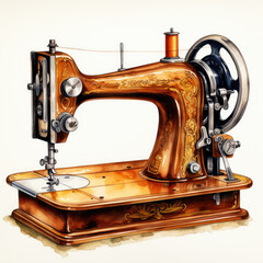 watercolor Sewing Machine clipart, Generative Ai