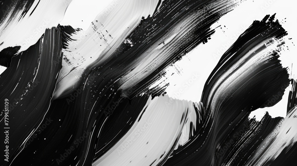 Poster abstract black and white paint strokes. suitable for artistic projects