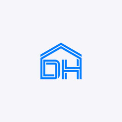  DH monogram logo inline style blue color.