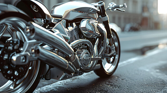 Peerless Champion of Speed - Silver Motorcycle in an Urban Setting