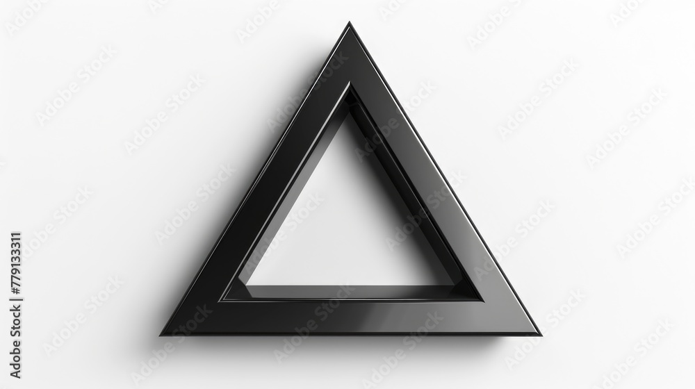 Poster A geometric triangle shape on a plain white background. Suitable for graphic design projects