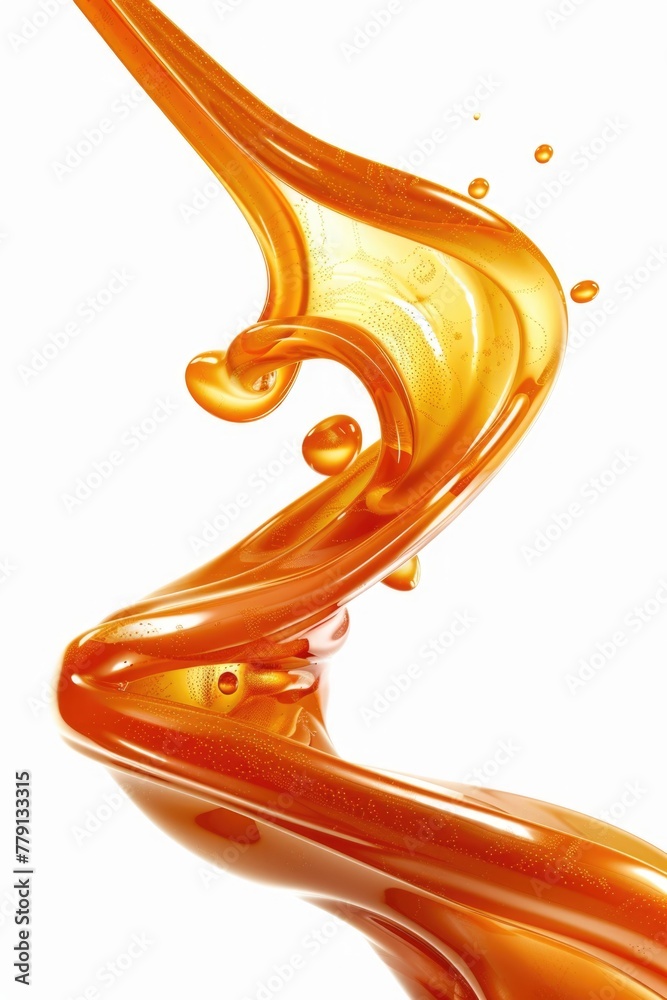 Poster close up of a liquid wave on a white background. perfect for design projects