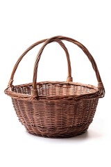 Fototapeta na wymiar A simple wicker basket on a plain white background. Suitable for various product displays