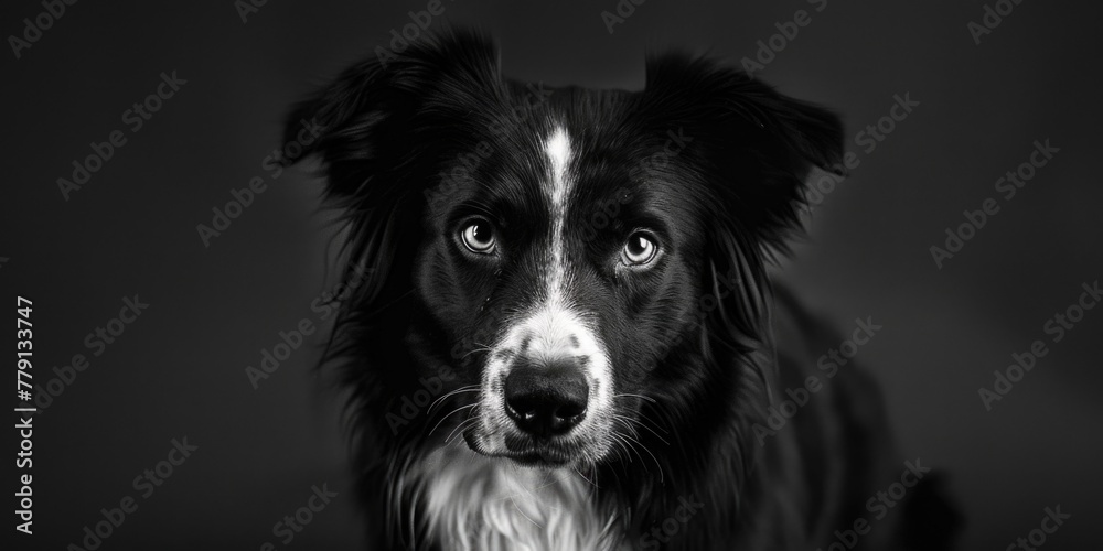 Poster A monochromatic image of a dog, suitable for various design projects