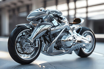 Peerless Champion of Speed - Silver Motorcycle in an Urban Setting