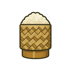 Thai Gastronomy Sticky Rice Presentation Vector