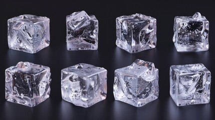 A group of ice cubes on a table, suitable for various concepts and designs
