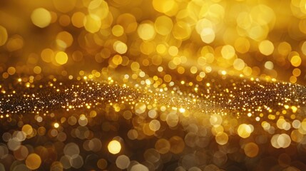 A vibrant gold background with an abundance of sparkling lights. Ideal for festive designs - obrazy, fototapety, plakaty