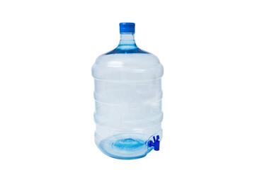 Big empty plastic water bottles with transparent background