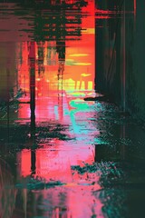 A colorful image of a person walking in the rain. Suitable for various projects