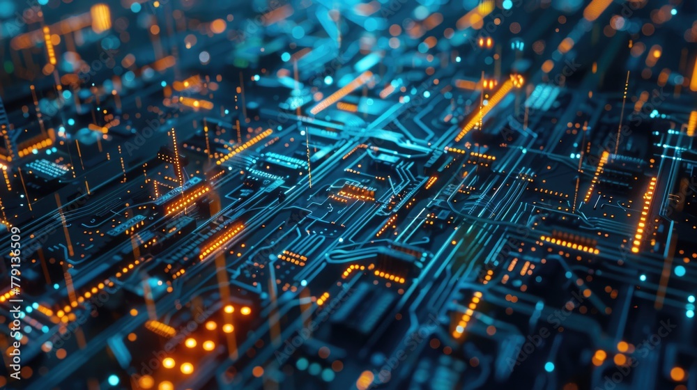 Leinwandbilder detailed view of a computer circuit board, suitable for technology concepts