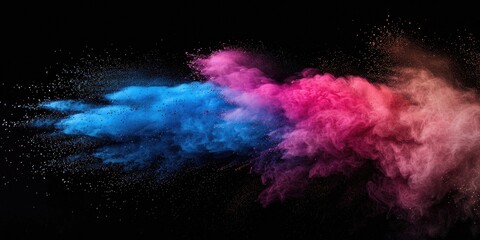 Vibrant colored powder flying in the air, perfect for festive celebrations