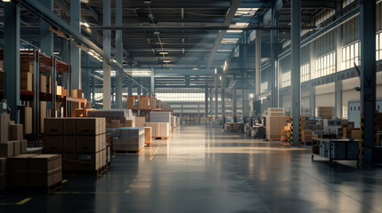 A bustling logistics consulting firm with logistics consultants' workstations and optimization tools, temporarily quiet but ready to assist clients with logistics management projects