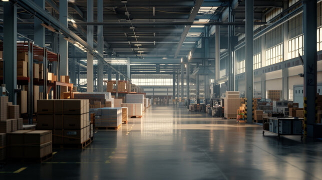 A bustling logistics consulting firm with logistics consultants' workstations and optimization tools, temporarily quiet but ready to assist clients with logistics management projects