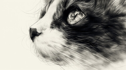 A hyper realistic artistic depiction of a cat meticulously drawn with pencil capturing intricate details - 779137927