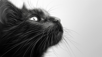 A hyper realistic artistic depiction of a cat meticulously drawn with pencil capturing intricate details - 779137930