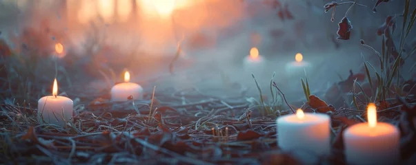 Foto op Plexiglas magic candles are burning. © Yahor Shylau 